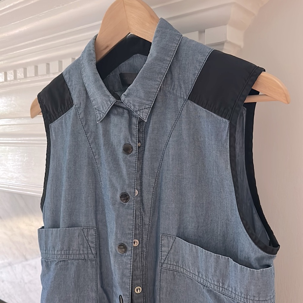 Proenza Schouler dress, size 8, 100% cotton, denim blue and black - Picture 5 of 7